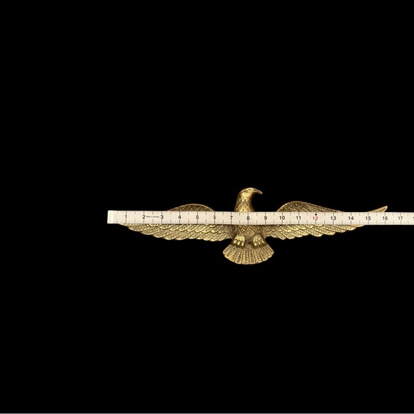 Vintage Mid Century Cast Brass Eagle Bird Metal Hanging Wall Patriotic Decor - Picture 12 of 14